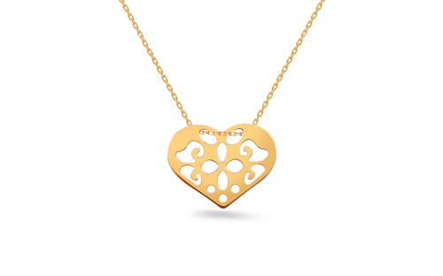 Arany nyaklánc ornamentális szívvel - IZ20844