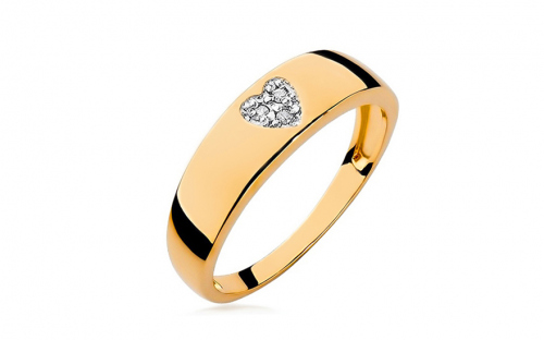Arany gyűrű gyémánt szívvel 0.030 ct - BSBR015HR
