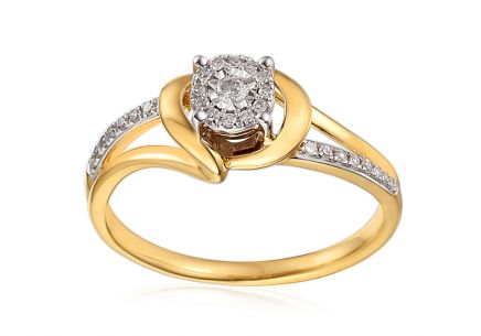 Gyémánt arany eljegyzési gyűrű Mabel
