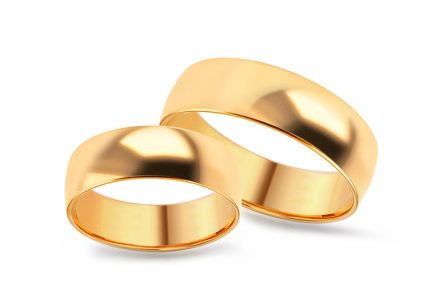 Klasszikus arany jegygyűrű, szélessége 6 mm