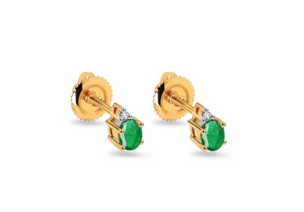 Arany fülbevaló smaragddal és gyémántokkal 0,020 ct Gennie