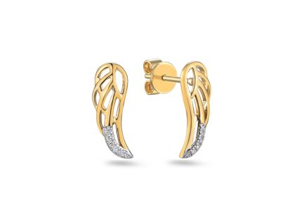 Briliáns stekkeres fülbevaló Wings 0,030 ct