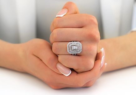 Gyémánt gyűrű fehér aranyból 0.960 ct