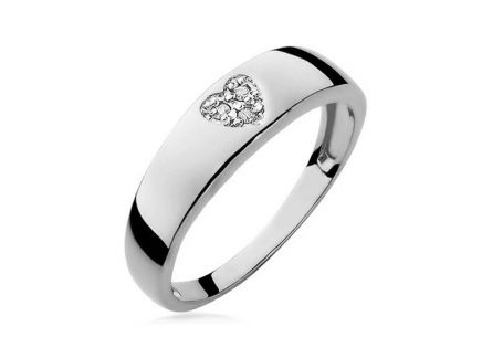 Gyűrű gyémánt szívvel 0,023 ct
