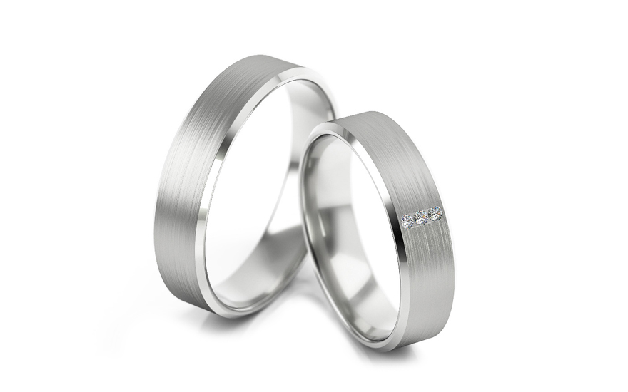 Jegygyűrű gyémántokkal 0,030 ct, szélessége 5 mm - STOBR268