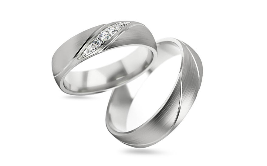 Esküvői gyűrűk 5 mm szélességű kövekkel - STOB284
