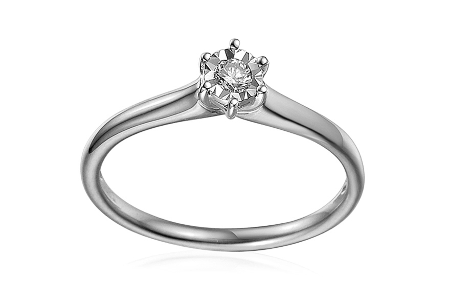 Navi fehér arany eljegyzési gyűrű gyémánttal 0,090 ct - IZBR469A